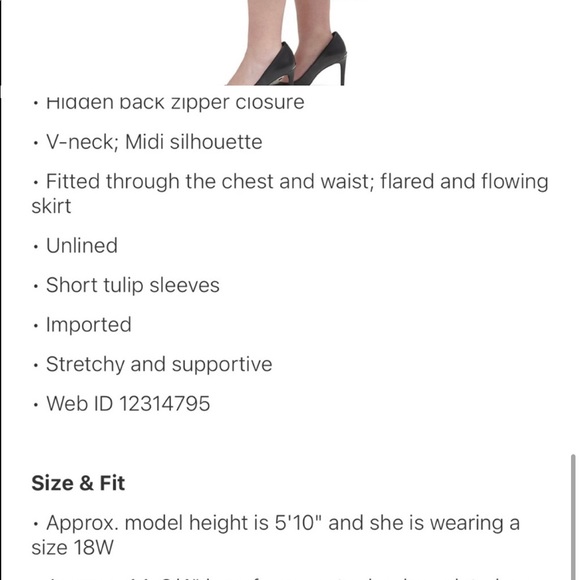 Plus size tulip sleeve Midi Dress Calvin Klien - Picture 4 of 5